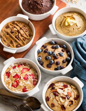 Baked oats made with six different flavors.