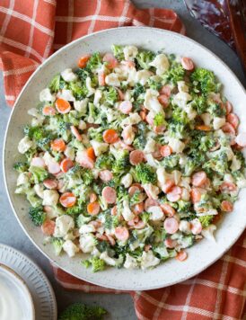 Broccoli Carrot Cauliflower Coleslaw Salad