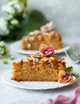 Caramel Soaked Almond Cake