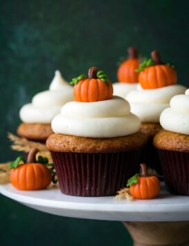 Pumpkin Cupcakes with Cream Cheese Frosting