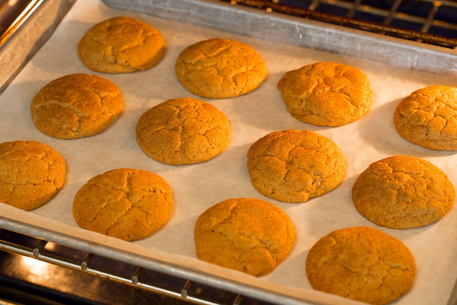 Pumpkin snickerdoodles in oven baked.